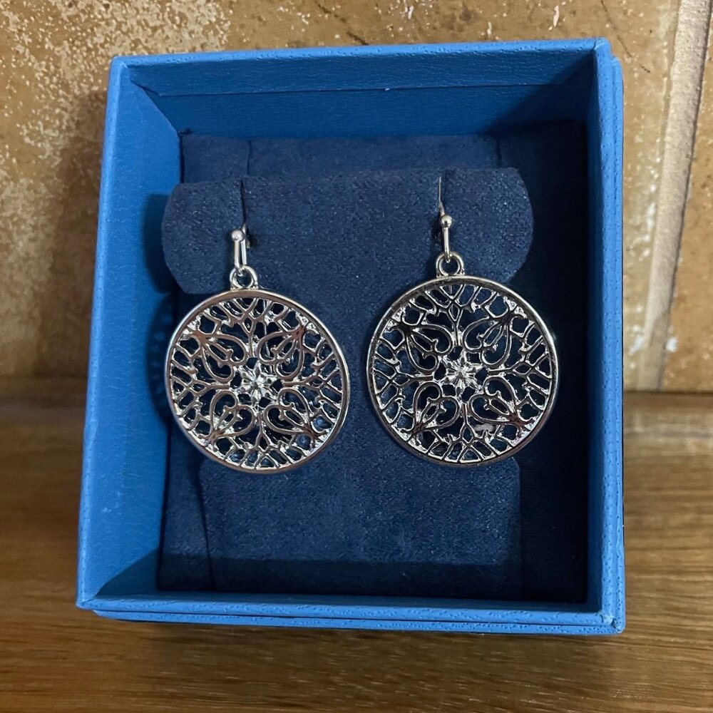 Sterling Silver (925) filigree dangle earrings